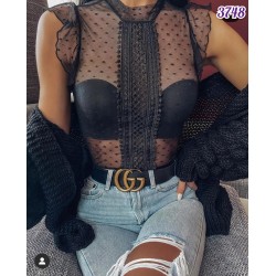 Tül Puan Dantel Tasarım Bluz Tül Puan Dantel Tasarım Bluz