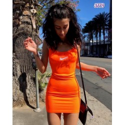 Nke Orange Mini Elbise
