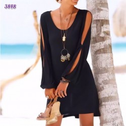 Kolları yırtmaçlı viscon elbise Kolları yırtmaçlı viscon elbise