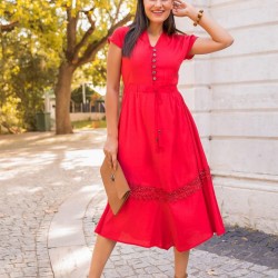 Dantel Detay Midiboy Elbise Dantel Detay Midiboy Elbise