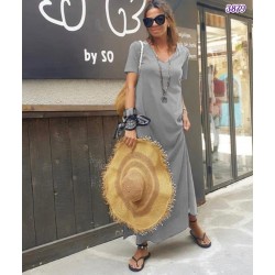 V Yaka Salaş Basic Elbise