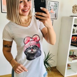 Kedi İncili Tshirt Kedi İncili Tshirt