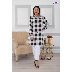 Kol apoletli ekose tunik gömlek Kol apoletli ekose tunik gömlek