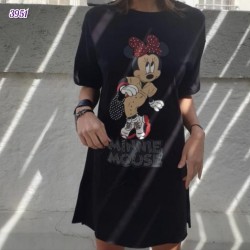 Minnie Mouse Taşlı Elbise