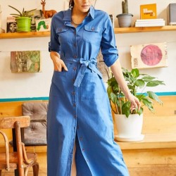 Full Düğmeli Gömlek Elbise