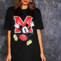 Mickey Harf Detay Salaş Tshirt Mickey Harf Detay Salaş Tshirt