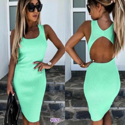 Sırt Detay Tasarım Mint Elbise