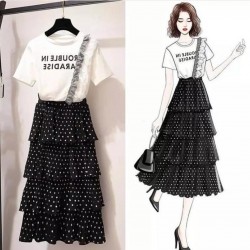 Eteği kat kat puan ikili takım