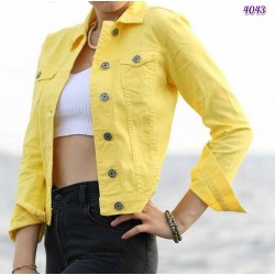 Sarı Düğme Detay Jean Ceket Sarı Düğme Detay Jean Ceket