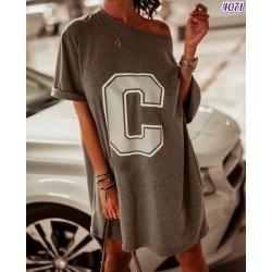 Harf Detaylı Tunik Tshirt Harf Detaylı Tunik Tshirt