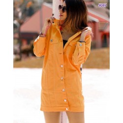 Orange Full Düğmeli Uzun Ceket Orange Full Düğmeli Uzun Ceket