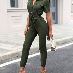 Cep detay kuşaklı tulum Cep detay kuşaklı tulum