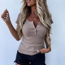 Kaşkorse Bej Düğmeli Bluz  Kaşkorse Bej Düğmeli Bluz