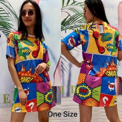 Dijital Baskı Mini Elbise Dijital Baskı Mini Elbise