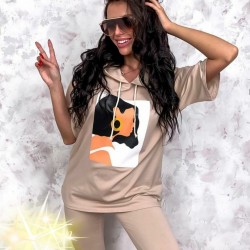 Yüz Detay İkili Kapşonlu Takım Yüz Detay İkili Kapşonlu Takım