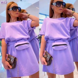 Bel Çantalı Mini Elbise