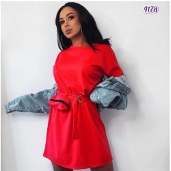 Bel Çantalı Mini Elbise