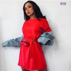 Bel Çantalı Mini Elbise