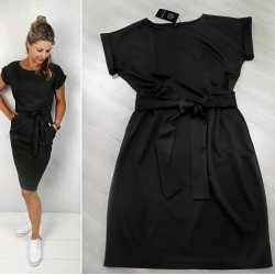 Double Kol Kuşaklı Elbise