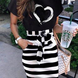 Kalp Desen İkili Takım