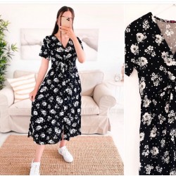 Çıtır Desen Viscon Elbise