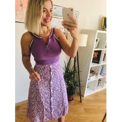 Çıtır Desen Düğmeli Etek