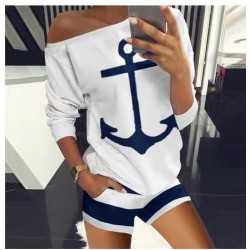 Çapa Desen Şortlu Takım