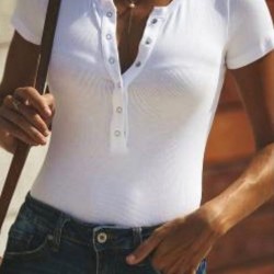 Yaka Çıtçıtlı Beyaz Bluz Yaka Çıtçıtlı Beyaz Bluz