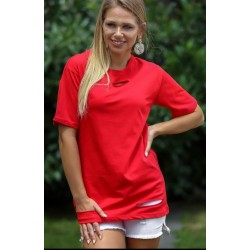 Lazer Yırtma İki İplik Tshirt