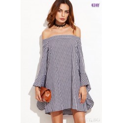 Ekose Detay Madonna Elbise