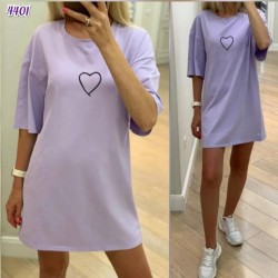 Kalp Desen Tunik Tshirt Kalp Desen Tunik Tshirt