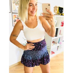 Çiçek Detaylı Şort Etek