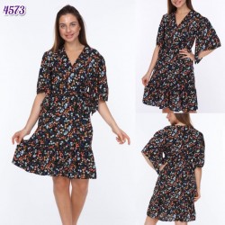 Çıtır Desen V Yaka Elbise Çıtır Desen V Yaka Elbise