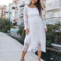 Güpür İşlemeli Astarlı Elbise Güpür İşlemeli Astarlı Elbise