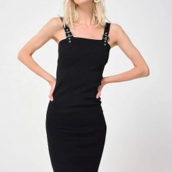 Toka Askılı Kalem Elbise Toka Askılı Kalem Elbise