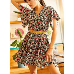 Çiçek Desen Çıtır Elbise Çiçek Desen Çıtır Elbise