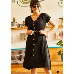 Full düğmeli midiboy elbise