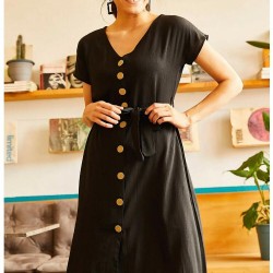 Full düğmeli midiboy elbise