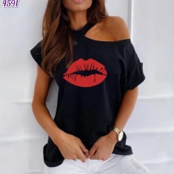 Dudak Baskı Tasarım Bluz Dudak Baskı Tasarım Bluz