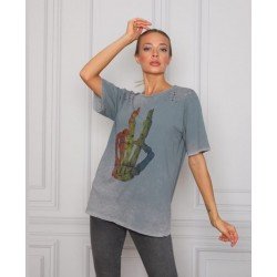 Dijital Baskı Vintage Tshirt