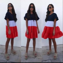 Renk Geçişli Eteği Volan Elbise Renk Geçişli Eteği Volan Elbise