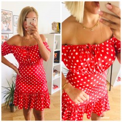 Madonna Yaka Puanlı Mini Elbise