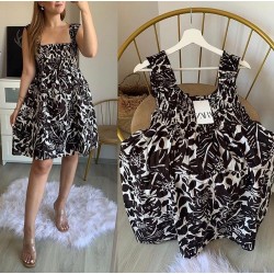 VLTN Beyaz Siyah Elbise