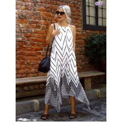 Geometrik Desen Askılı Elbise Geometrik Desen Askılı Elbise