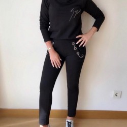 Zanotti Kuş Gözü Siyah Eşofman Takımı SİYAH Zanotti Kuş Gözü Siyah Eşofman Takımı SİYAH