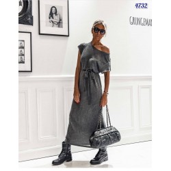 Kuşak detay yıkamalı elbise Kuşak detay yıkamalı elbise