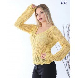 File detay örme dantel bluz