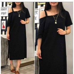 İp askılı viscon elbise