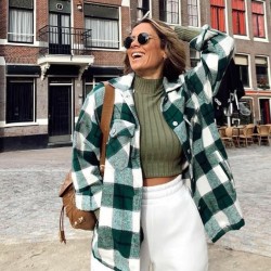 Kaşe ekose gömlek ceket Kaşe ekose gömlek ceket