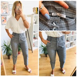Zara model ekose pantolon Zara model ekose pantolon